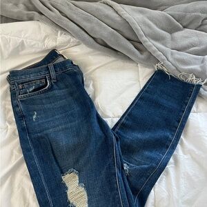 L'AGENCE Dark Blue Distressed Jeans